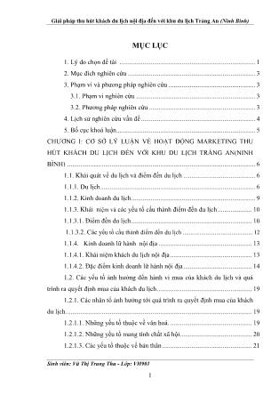 Khóa luận Giải pháp thu hút khách du lịch nội địa đến với khu du lịch Tràng An (Ninh Bình)