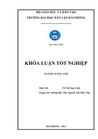 Khóa luận Grammatical errors made by english major students at Hai Phong private university when speaking english and the solutions
