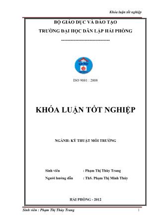 Khóa luận Hiện trạng bảo vệ môi trường của một số doanh nghiệp trên địa bàn quận Hồng Bàng - Phạm Thị Thùy Trang