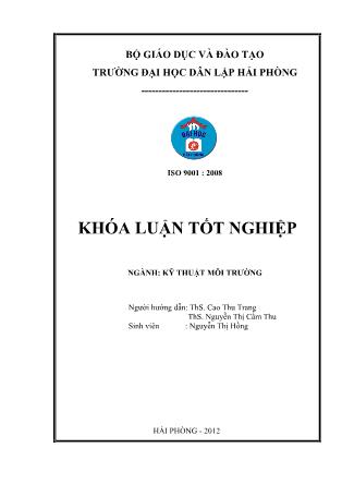 Khóa luận Hiện trạng chất thải rắn và đề xuất một số biện pháp quản lý, xử lý chất thải rắn tại thị trấn Đông Hưng, huyện Đông Hưng, tỉnh Thái Bình