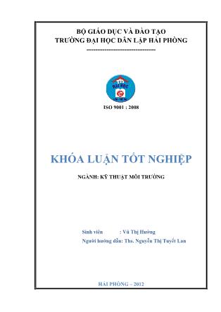 Khóa luận Hiện trạng môi trường nước sông rế thành phố Hải Phòng - Vũ Thị Hường