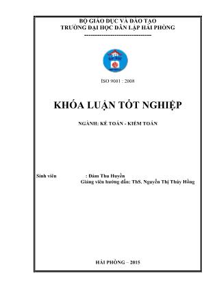 Khóa luận Hoàn thiện công tác kế toán doanh thu, chi phí và xác định kết quả kinh doanh tại công ty trách nhiệm hữu hạn Hồng Dương - Đàm Thu Huyền