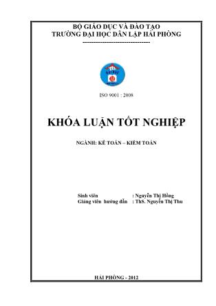 Khóa luận Hoàn thiện công tác kế toán doanh thu, chi phí và xác định kết quả kinh doanh tại công ty trách nhiệm hữu hạn tiếp vận Hải Long