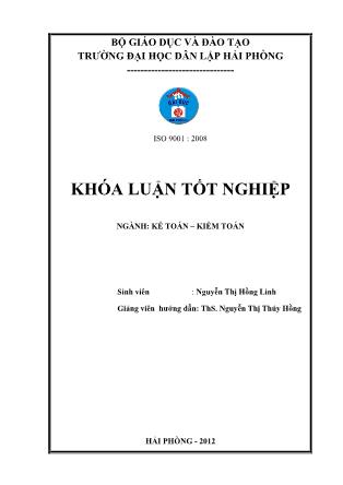 Khóa luận Hoàn thiện công tác kế toán doanh thu, chi phí và xác định kết quả kinh doanh tại công ty cổ phần vận tải biển Hồng Hải - Nguyễn Thị Hồng Linh