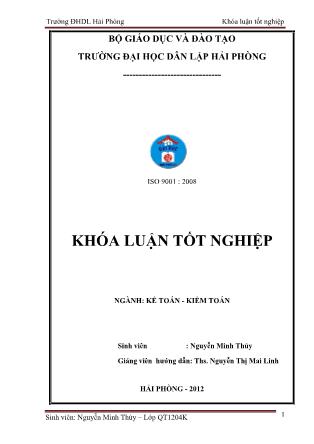 Khóa luận Hoàn thiện công tác kế toán doanh thu, chi phí và xác định kết quả kinh doanh tại công ty cổ phần Thành Đồng - Nguyễn Minh Thùy