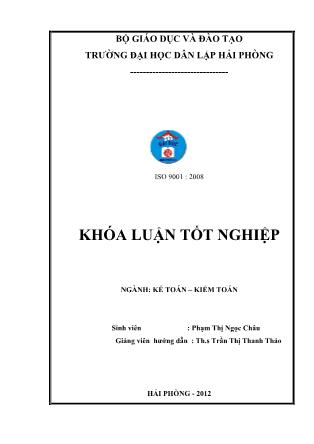 Khóa luận Hoàn thiện công tác kế toán doanh thu, chi phí và xác định kết quả kinh doanh tại Công ty TNHH MTV Vật tư và vận tải Itasco - Phạm Thị Ngọc Châu