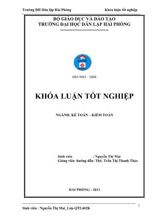 Khóa luận Hoàn thiện công tác kế toán doanh thu, chi phí và xác định kết quả kinh doanh tại công ty TNHH Tohoku Pioneer Việt Nam