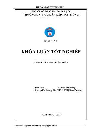 Khóa luận Hoàn thiện công tác kế toán doanh thu, chi phí và xác định kết quả kinh doanh tại công ty TNHH thương mại Chung Hằng - Nguyễn Thu Hằng