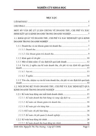 Khóa luận Hoàn thiện công tác kế toán doanh thu, chi phí và xác định kết quả kinh doanh tại Công ty C.P thương mại & xây dựng Hoàng Hải Đông - Nguyễn Thị Thu Hường