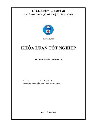 Khóa luận Hoàn thiện công tác kế toán doanh thu, chi phí và xác định kết quả kinh doanh tại Công ty CP Cao su-Nhựa-Composite Trọng Hưng - Trần Thị Kim Dung