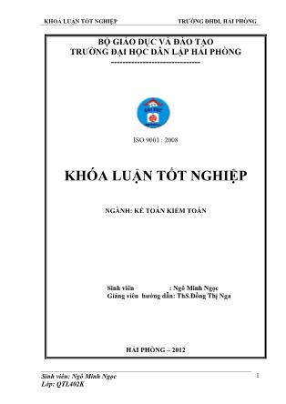 Khóa luận Hoàn thiện công tác kế toán doanh thu, chi phí và xác định kết quả kinh doanh tại công ty cổ phần Trường Lộc - Ngô Minh Ngọc