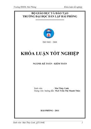 Khóa luận Hoàn thiện công tác kế toán doanh thu, chi phí và xác định kết quả kinh doanh tại công ty cổ phần thƣơng mại vận tải HP - Mai Thùy Linh