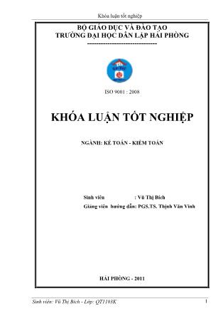 Khóa luận Hoàn thiện công tác kế toán doanh thu chi phí và xác định kết quả kinh doanh tại công ty cổ phần nội thất 190 - Vũ Thị Bích