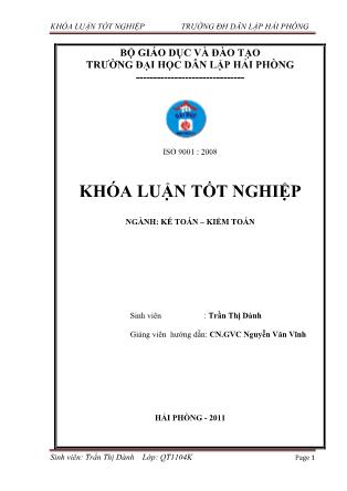 Khóa luận Hoàn thiện công tác kế toán doanh thu, chi phí và xác định kết quả kinh doanh tại công ty cổ phần sản xuất và thương mại Phú Hải