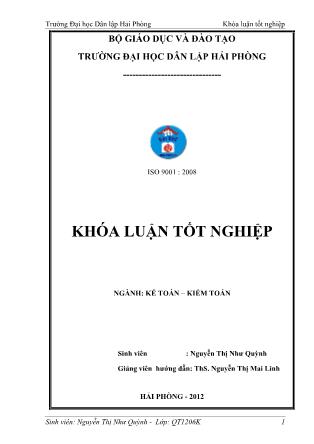 Khóa luận Hoàn thiện công tác kế toán doanh thu, chi phí và xác định kết quả kinh doanh tại Công ty cổ phần thƣơng mại Cƣờng Thịnh