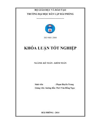 Khóa luận Hoàn thiện công tác kế toán doanh thu, chi phí và xác định kết quả kinh doanh tại công ty cổ phần dịch vụ thương mại Hùng An