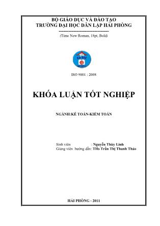 Khóa luận Hoàn thiện công tác kế toán doanh thu,chi phí và xác định kết quả kinh doanh tại công ty TNHH TM và sản xuất Phú Đường