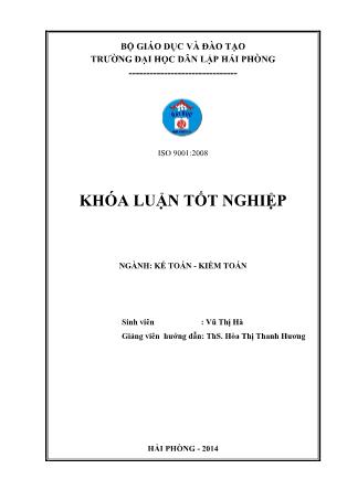 Khóa luận Hoàn thiện công tác kế toán hàng tồn kho tại công ty cổ phần may Trường Sơn - Vũ Thị Hà