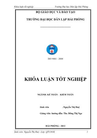 Khóa luận Hoàn thiện công tác kế toán lập và phân tích Báo cáo kết quả kinh doanh tại công ty cổ phần hàng kênh xí nghiệp xây dựng Hàng Kênh - Nguyễn Thị Huệ