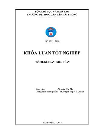 Khóa luận Hoàn thiện công tác kế toán nguyên vật liệu, công cụ dụng cụ tại công ty tnhh xây lắp Tràng Kênh