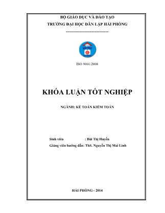 Khóa luận Hoàn thiện công tác kế toán nguyên vật liệu tại công ty TNHH xây dựng & thương mại Huy Dũng