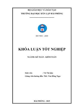 Khóa luận Hoàn thiện công tác kế toán nguyên vật liệu tại công ty TNHH may xuất khẩu minh Long Phát - Vũ Thị Quý