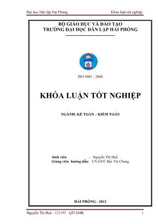 Khóa luận Hoàn thiện công tác kế toán nguyên vật liệu tại công ty cổ phần hóa chất Bình Minh - Nguyễn Thị Huế