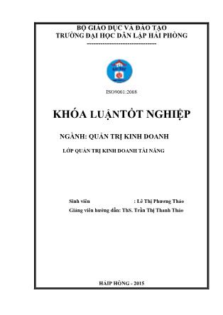 Khóa luận Hoàn thiện công tác kế toán tài sản cố định hữu hình tại công ty TNHH một thành viên điện chiếu sáng Hải Phòng