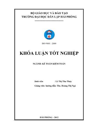 Khóa luận Hoàn thiện công tác kế toán tài sản cố định tại Công ty cổ phần công nghiệp tàu thủy Tam Bạc