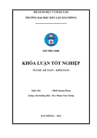 Khóa luận Hoàn thiện công tác kế toán tập hợp chi phí sản xuất và tính giá thành sản phẩm tại công ty CP Mỹ Hảo - Đinh Quang Hoan