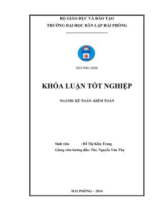 Khóa luận Hoàn thiện công tác kế toán thuế giá trị gia tăng tại công ty TNHH MTV quản lý và kinh doanh nhà Hải Phòng - Đỗ Thị Kiều Trang