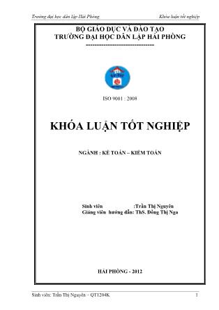 Khóa luận Hoàn thiện công tác kế toán thuế giá trị gia tăng tại công ty TNHH thương mại Đông Á - Trần Thị Nguyên