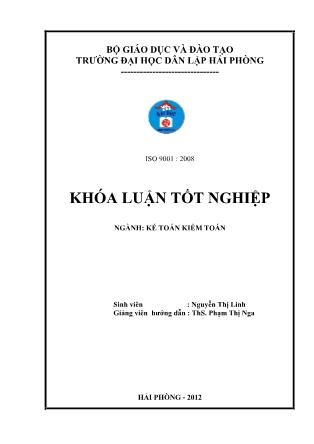 Khóa luận Hoàn thiện công tác kế toán tiền lương và các khoản trích theo lương tại công ty TNHH một thành viên xi măng Vicem Hải Phòng