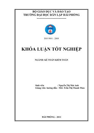 Khóa luận Hoàn thiện công tác kế toán vốn bằng tiền tại công ty cổ phần đầu tư Cửu Long