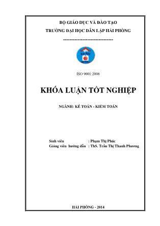 Khóa luận Hoàn thiện công tác kiểm toán chu kỳ tiền lương và lao động trong kiểm toán Báo cáo tài chính do chi nhánh công ty TNHH kiểm toán VACO tại Hải Phòng Thực Hiện