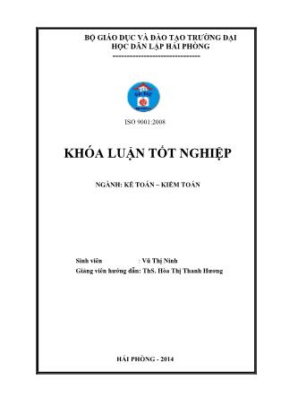 Khóa luận Hoàn thiện công tác lập và phân tích Bảng cân đối kế toán tại Công ty Cổ phần Bia Tây Âu - Vũ Thị Ninh
