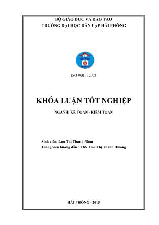 Khóa luận Hoàn thiện công tác lập và phân tích Bảng cân đối kế toán tại Công ty Cổ phần Đầu tư Xây dựng và Thương mại ICC - Lưu Thị Thanh Nhàn