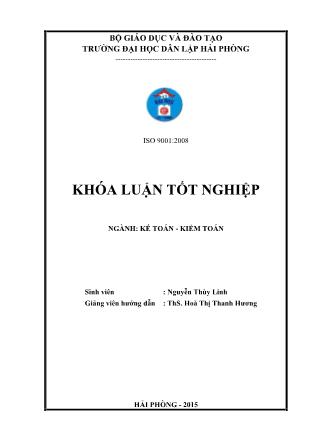 Khóa luận Hoàn thiện công tác lập và phân tích bảng cân đối kế toán tại công ty TNHH kỹ thuật Việt Hàn - Nguyễn Thùy Linh