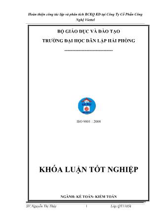 Khóa luận Hoàn thiện công tác lập và phân tích BCKQ KD tại Công Ty Cổ Phần Công Nghệ Viettel - Nguyễn Thị Thúy