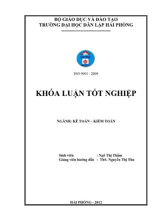 Khóa luận Hoàn thiện công tác tổ chức kế toán tập hợp chi phí sản xuất và tính giá thành sản phẩm tại Công ty TNHH Lan Phố - Ngô Thị Thắm