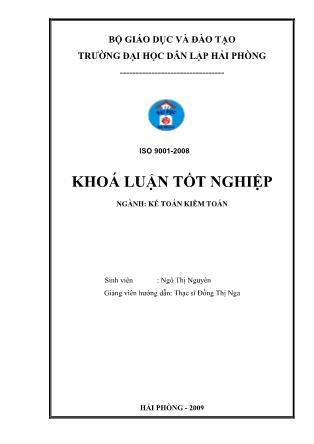 Khóa luận Hoàn thiện công tác tổ chức kế toán tiền lương và các khoản trích theo lương - Ngô Thị Nguyên