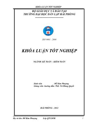 Khóa luận Hoàn thiện tổ chức công tác kế toán doanh thu chi phí và xác định kết quả kinh doanh tại Công ty cổ phần Hapaco Hải Âu - Đỗ Kim Phượng