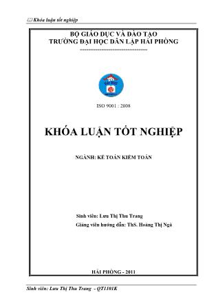 Khóa luận Hoàn thiện tổ chức công tác kế toán doanh thu, chi phí bán hàng và xác định kết quả kinh doanh tại công ty cổ phần sơn Hải Phòng