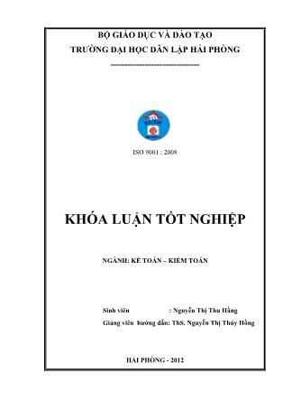 Khóa luận Hoàn thiện tổ chức công tác kế toán doanh thu chi phí và xác định kết quả kinh doanh tại công ty TNHH Skt Placo - Nguyễn Thị Thu Hằng