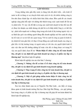 Khóa luận Hoàn thiện tổ chức công tác kế toán doanh thu, chi phí và xác định kết quả kinh doanh tại công ty cổ phần xây lắp và thương mại - Nguyễn Thúy Hằng