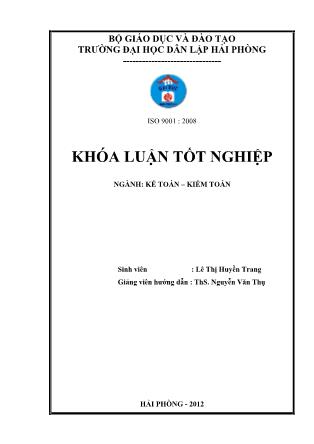 Khóa luận Hoàn thiện tổ chức công tác kế toán doanh thu, chi phí và xác định kết quả kinh doanh tại công ty cổ phần May Hai