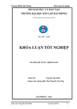 Khóa luận Hoàn thiện tổ chức công tác kế toán doanh thu, chi phí và xác định kết quả kinh doanh tại công ty cổ phần xây dựng và thương mại Tam Long - Nguyễn Thu Hoài