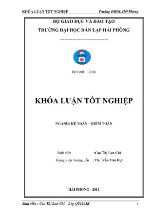 Khóa luận Hoàn thiện tổ chức công tác kế toán doanh thu, chi phí và xác định kết quả kinh doanh tại công ty TNHH TMDV XNK Quang Tiến