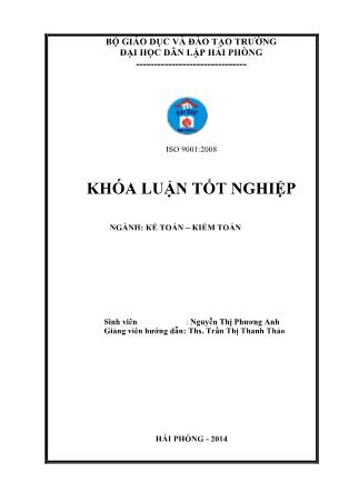 Khóa luận Hoàn thiện tổ chức công tác kế toán nguyên vật liệu tại công ty TNHH gốm xây dựng Đá Bạc - Nguyễn Thị Phương Anh