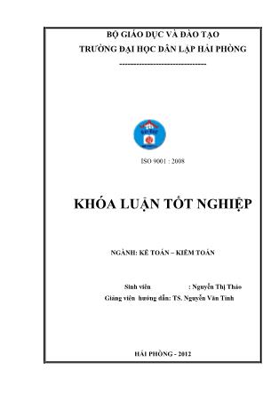 Khóa luận Hoàn thiện tổ chức công tác kế toán nguyên vật liệu tại công ty cổ phần xây dựng phát triển Đức Thịnh - Nguyễn Thị Thảo